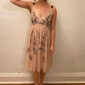 Express Tea Length Dress Floral Print